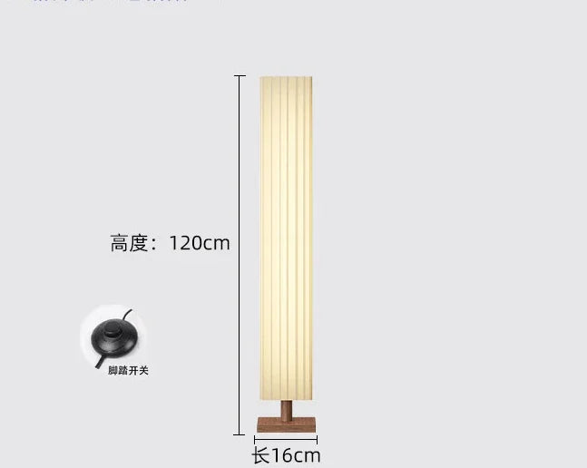 Lampe sur Pied Bois et Tissu - Veilleuse Décorative LED