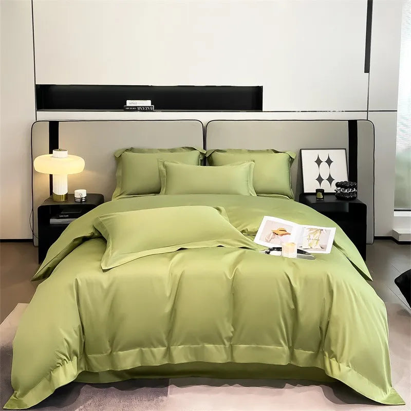Parure de Lit Coton Égyptien 1000TC Ultra Douce 4 Pièces