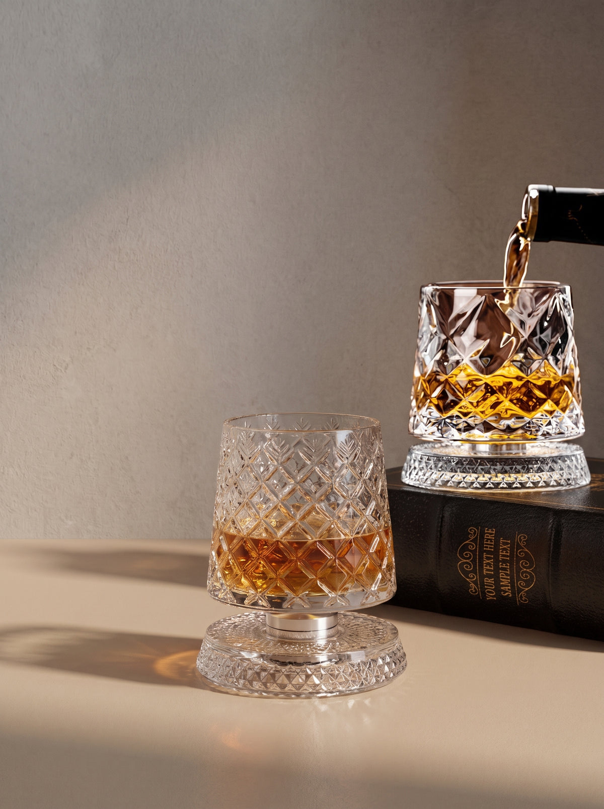 Verre à Whisky Rotatif à Base Tournante 360 Degrés